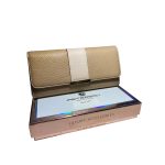 Bézs-barna műbőr pénztárca