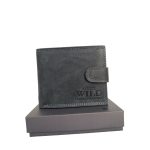 Sötétszürke férfi bőr pénztárca