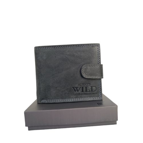 Sötétszürke férfi bőr pénztárca