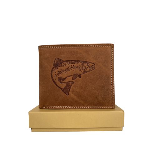 Barna férfi bőr pénztárca horgász